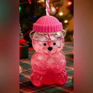 Bear Glass Cup with Lid and Straw Glass Bear Coffee Cup Bears Shaped Tumbler